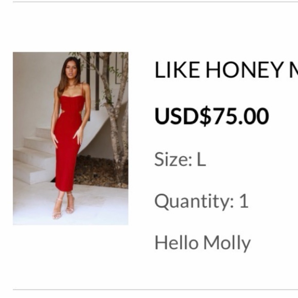 Hello Molly Striking Red Backless Dress - Picture 5 of 7
